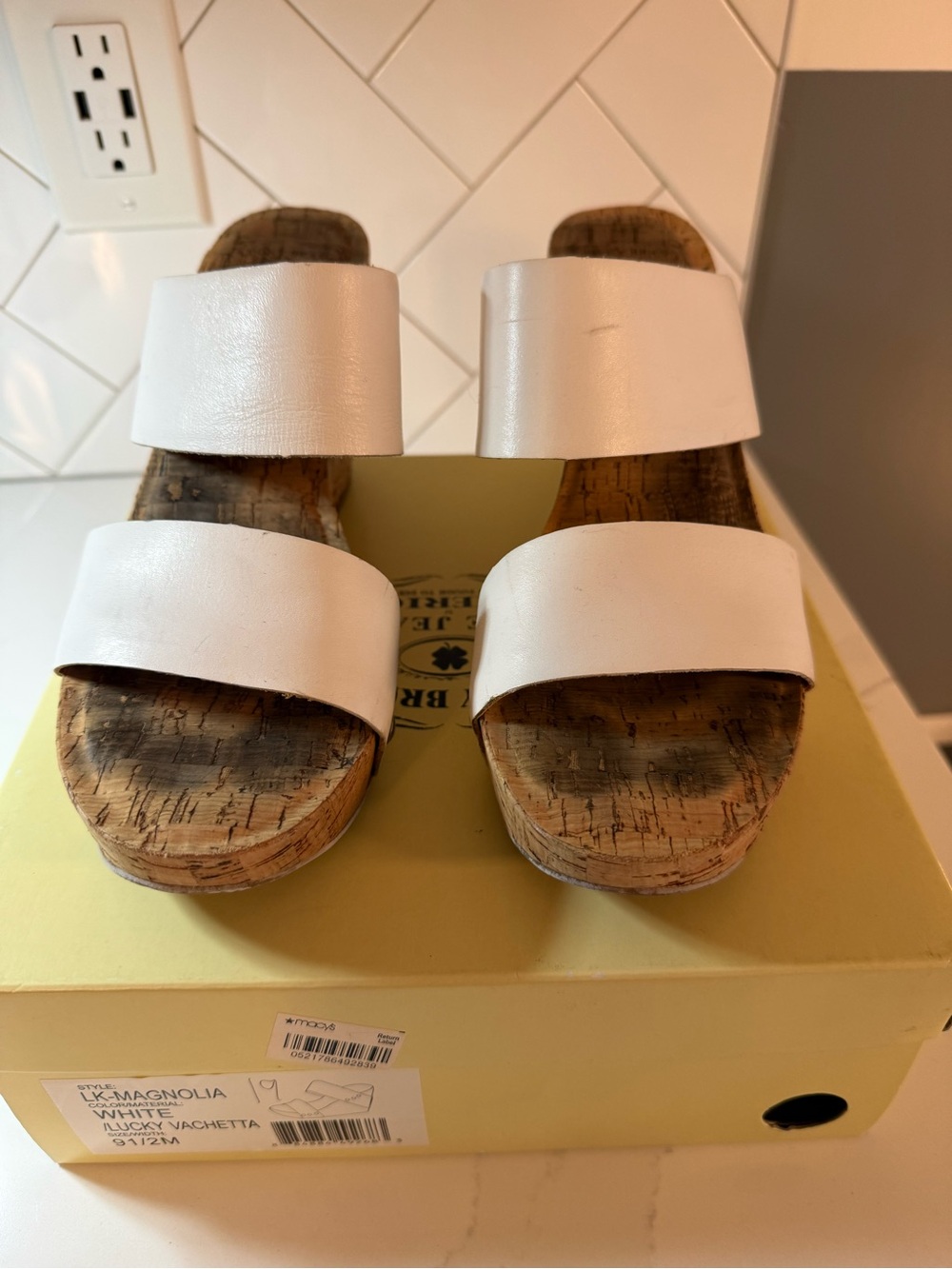 Lucky Brand “LK-Magnolia” Cork Wedge Sandals - Size 9.5